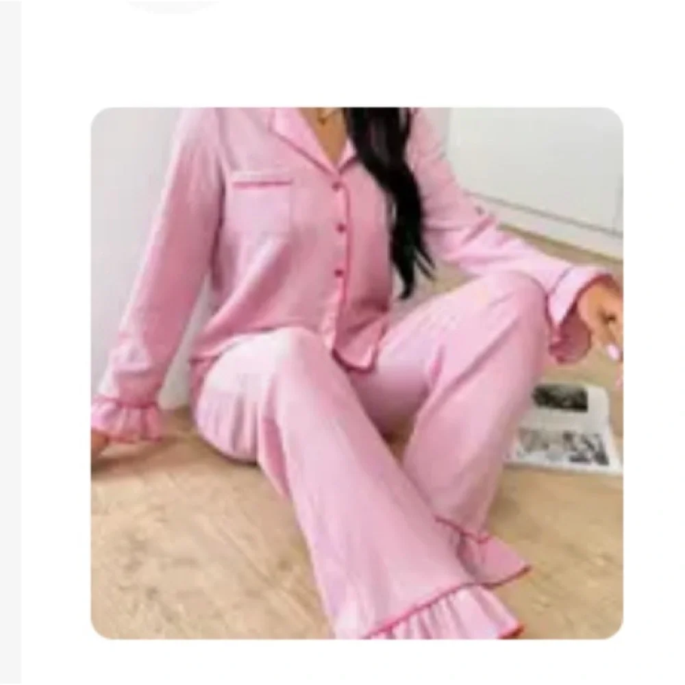 Pink Ruffle Pajama 2pc Set - Picture 9 of 9